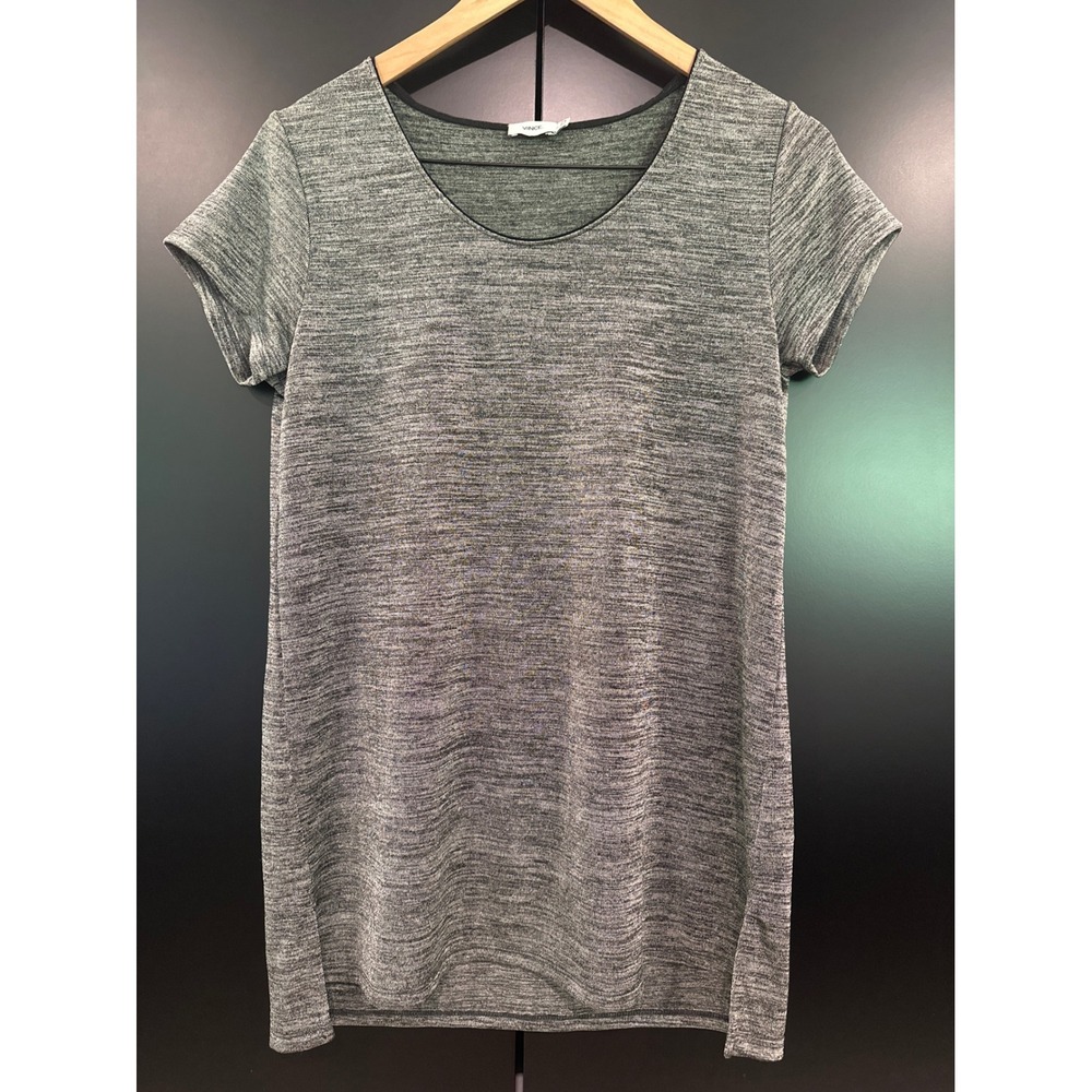 Vince Women Grey Space Dye Metallic Short Sleeve T-Shirt V3282-82385 Small - Picture 1 of 4